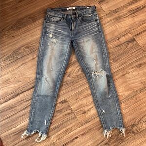 Moussy. Vintage Distressed Blue Jeans